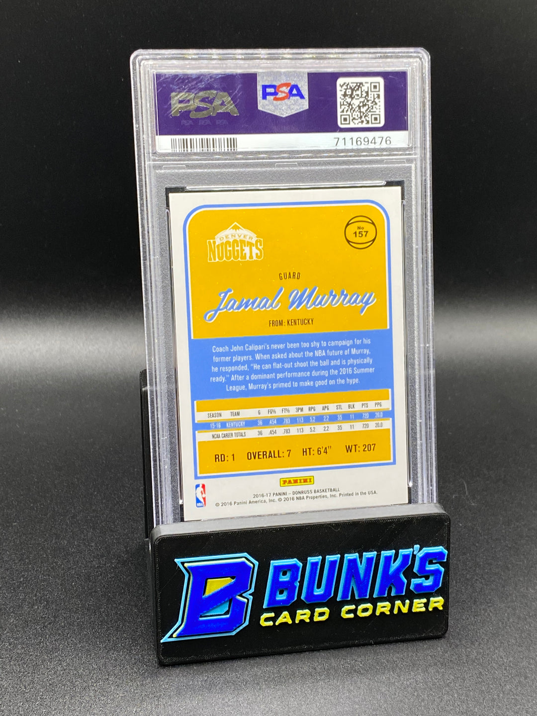 2016 Jamal Murray Green/Yellow Laser PSA 10