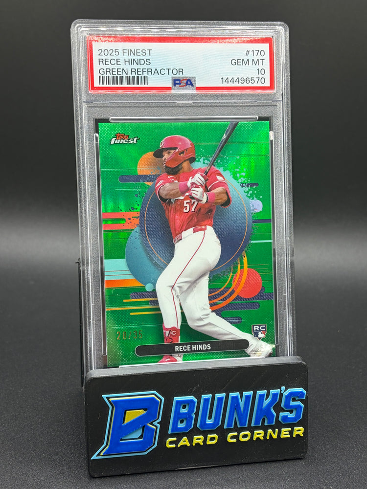 2025 Rece Hinds Green Refractor Finest PSA 10 28/35 RC