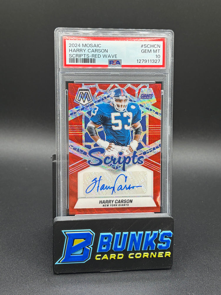 2024 Harry Carson Scripts Red Wave Mosaic PSA 10 Auto