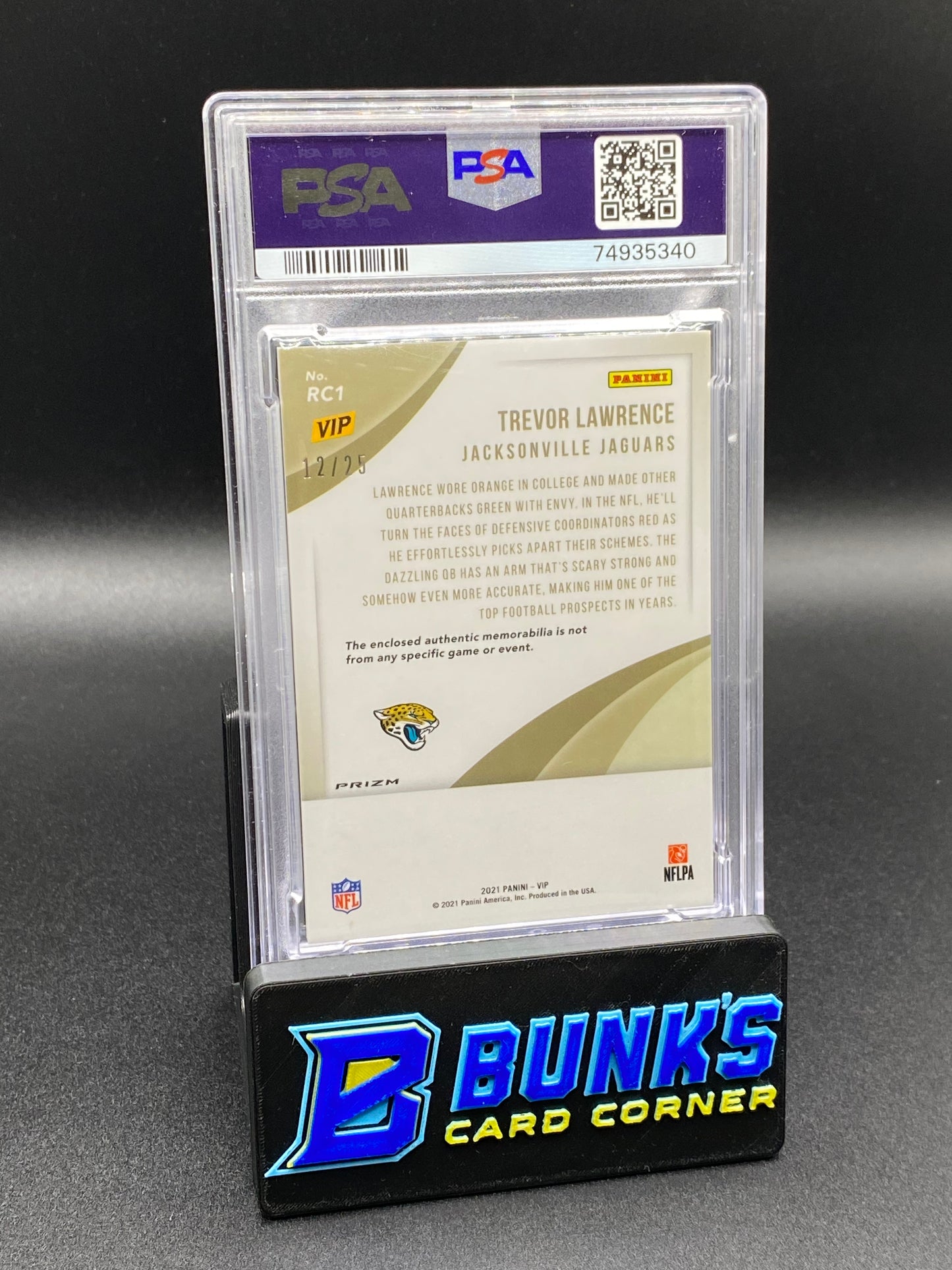 2022 Trevor Lawrence Rookie Memorabilia PSA 9