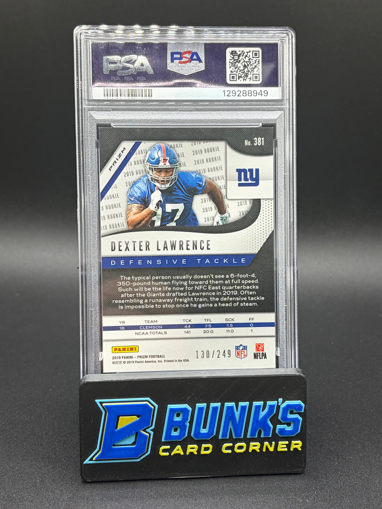 2019 Dexter Lawrence Orange Prizm PSA 10 RC 130/249