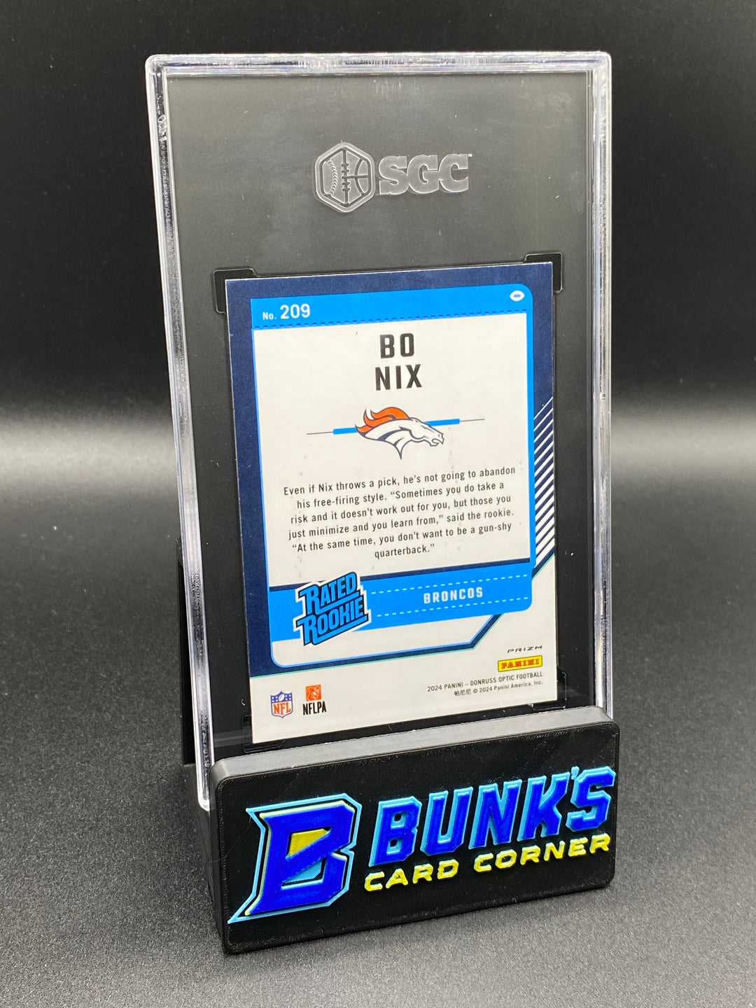 2024 Bo Nix Pink Prizm SGC 10