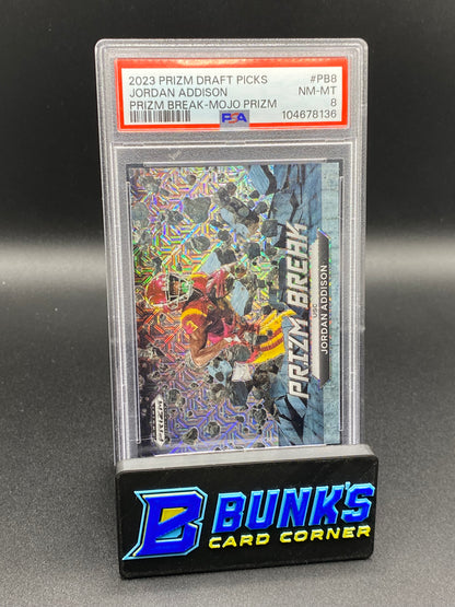 2023 Jordan Addison Prizm Break PSA 8