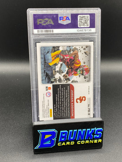 2023 Jordan Addison Prizm Break PSA 8