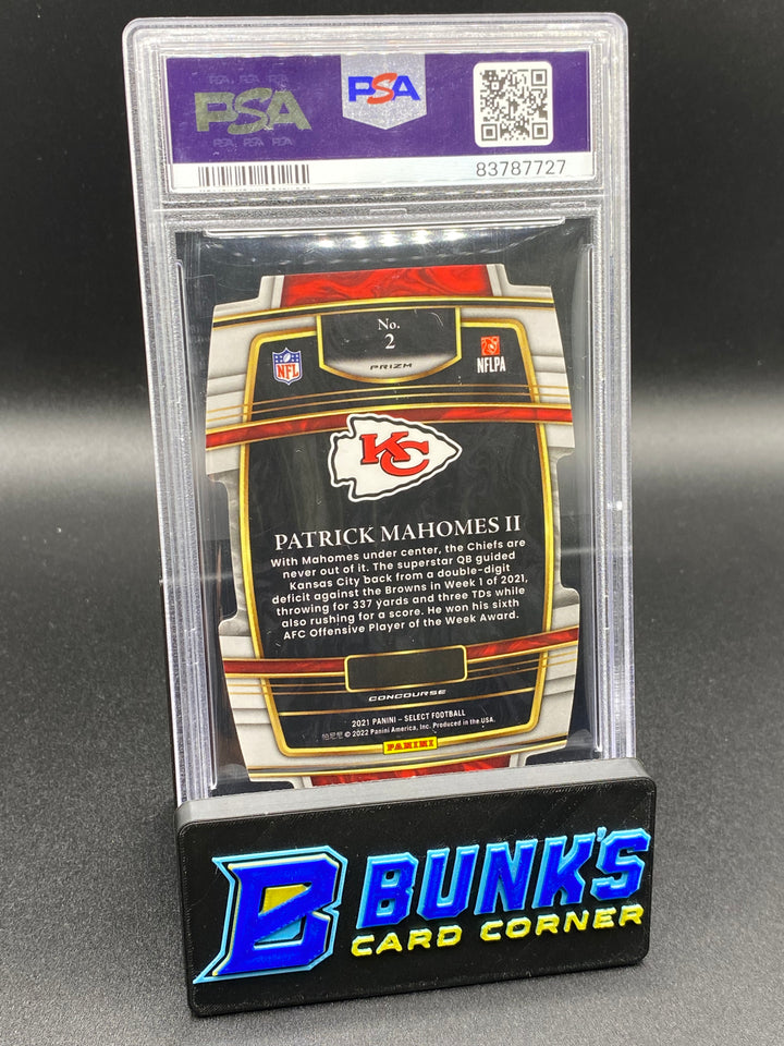 2021 Patrick MaHomes II Red/Blue Prizm PSA 10