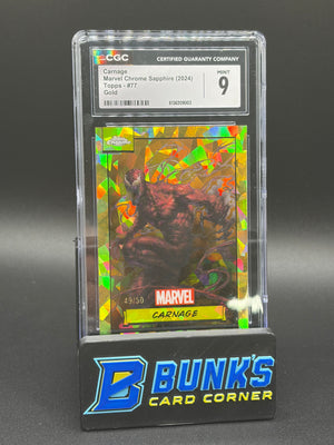 Carnage Marvel Chrome Sapphire Topps Gold CGC 9 49/50
