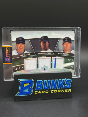 2006 Tom Glavine & Pedro Martinez & Billy Wagner Upper DeckTri Patch 17/25