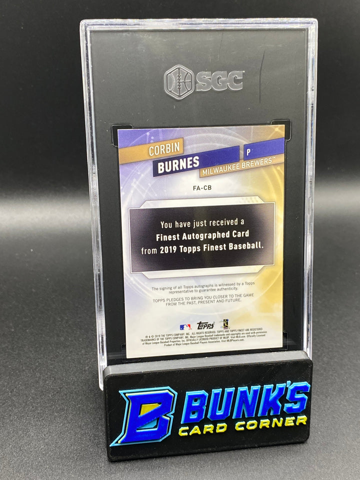 2019 Corbin Burnes Auto. Blue Ref. 87/150 SGC 10/10