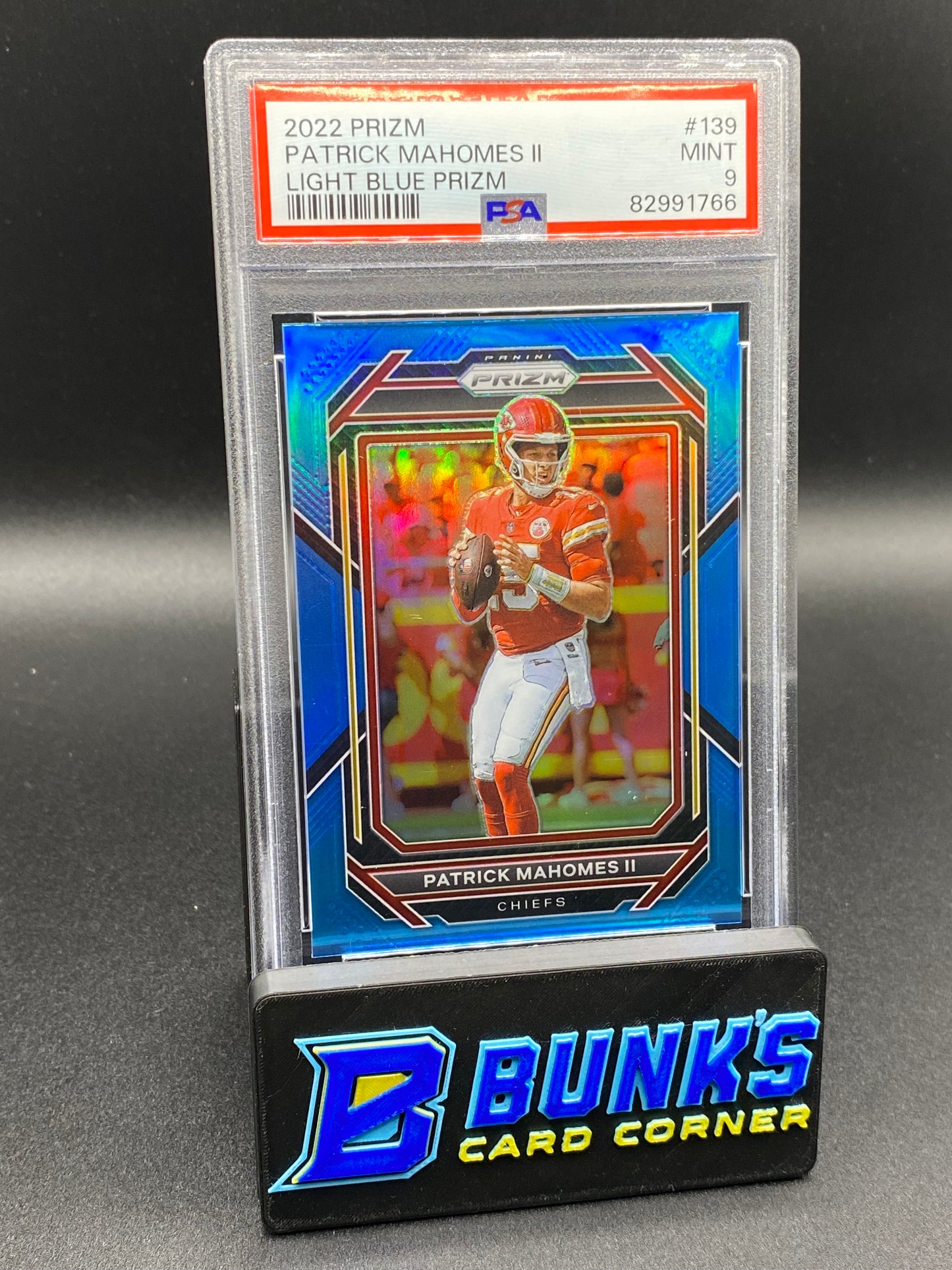2022 Patrick MaHomes II Light Blue Prizm PSA 9