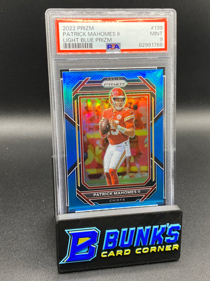 2022 Patrick MaHomes II Light Blue Prizm PSA 9