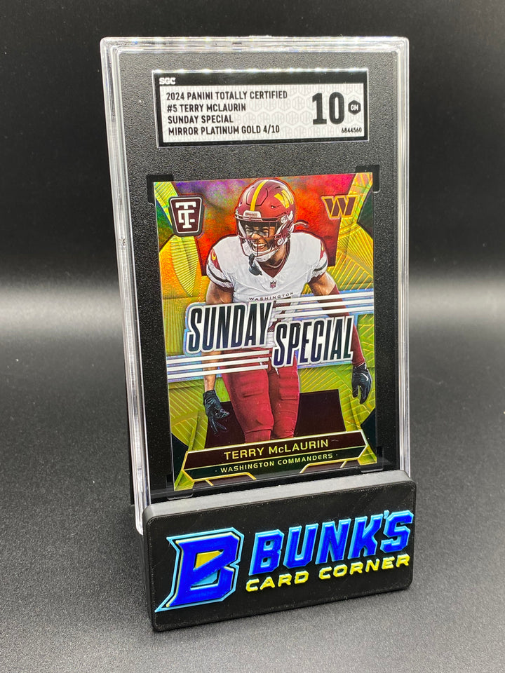2024 Terry McLaurin Sunday Special Mirror Platinum Gold 4/10 SGC 10