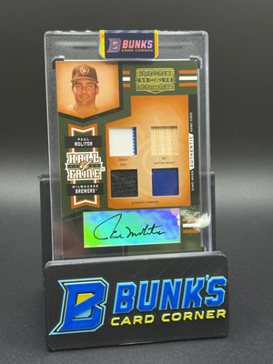 2005 Paul Molitor Game Used Quad Auto Prime Patches HOF