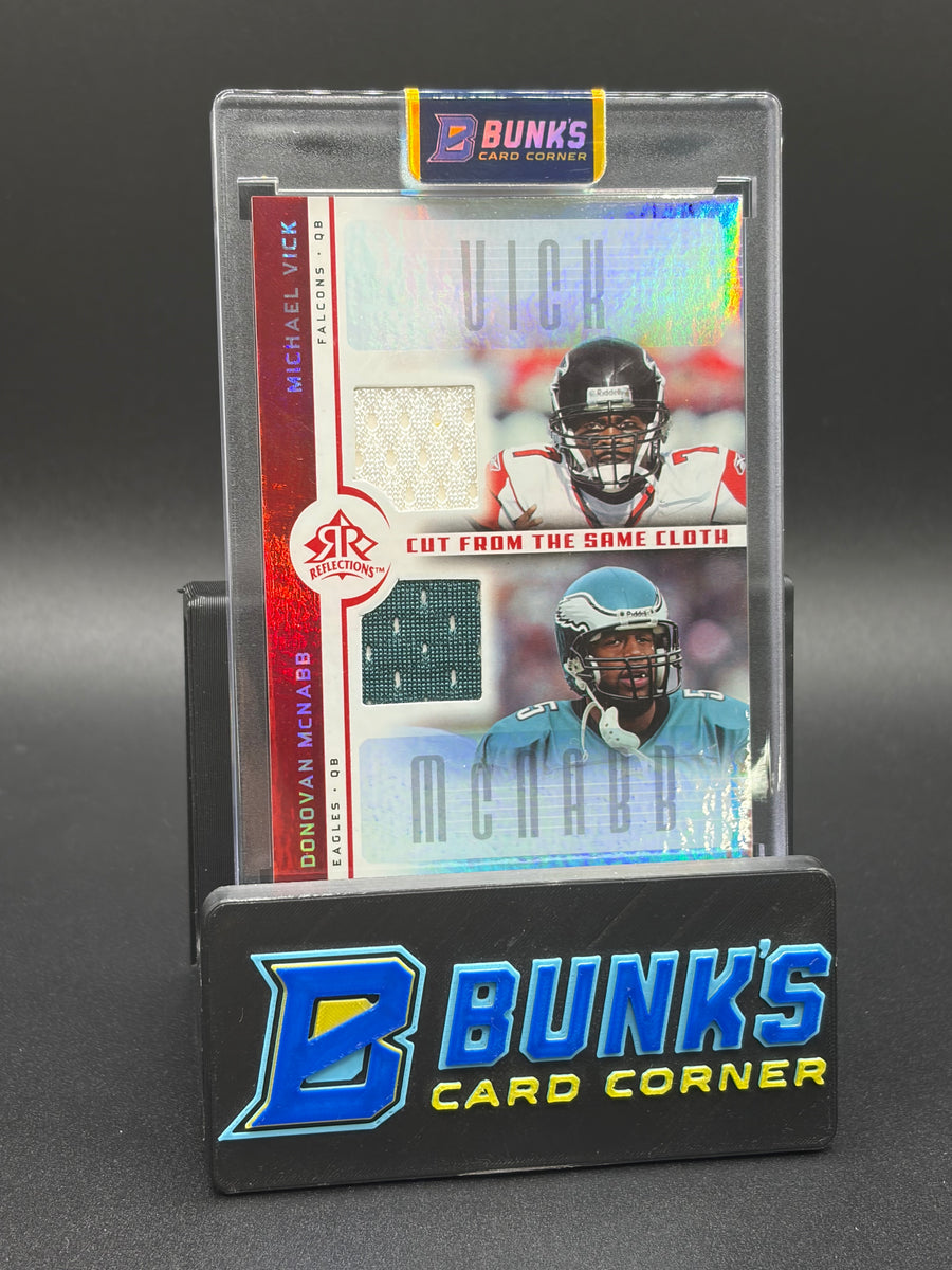 2005 Michael Vick & Donovan McNabb Dual Game Worn Patches Reflections