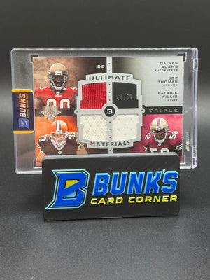 2007 Gaines Adams & Joe Thomas & Patrick Willis Upper Deck Ultimate Materials 44/50