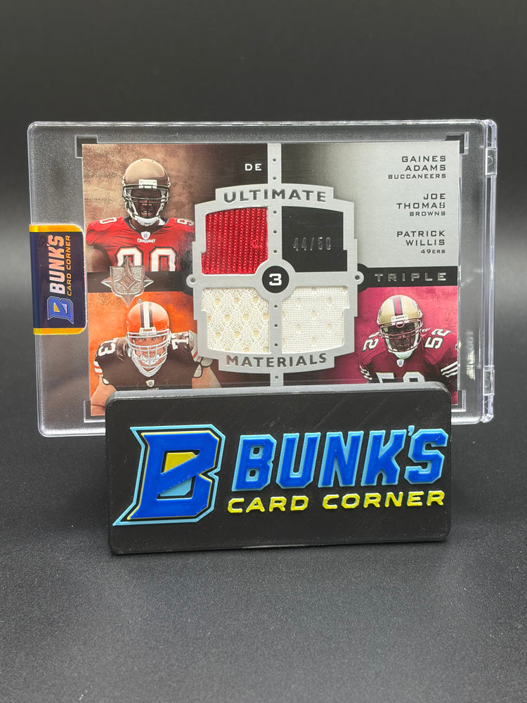 2007 Gaines Adams & Joe Thomas & Patrick Willis Upper Deck Ultimate Materials 44/50