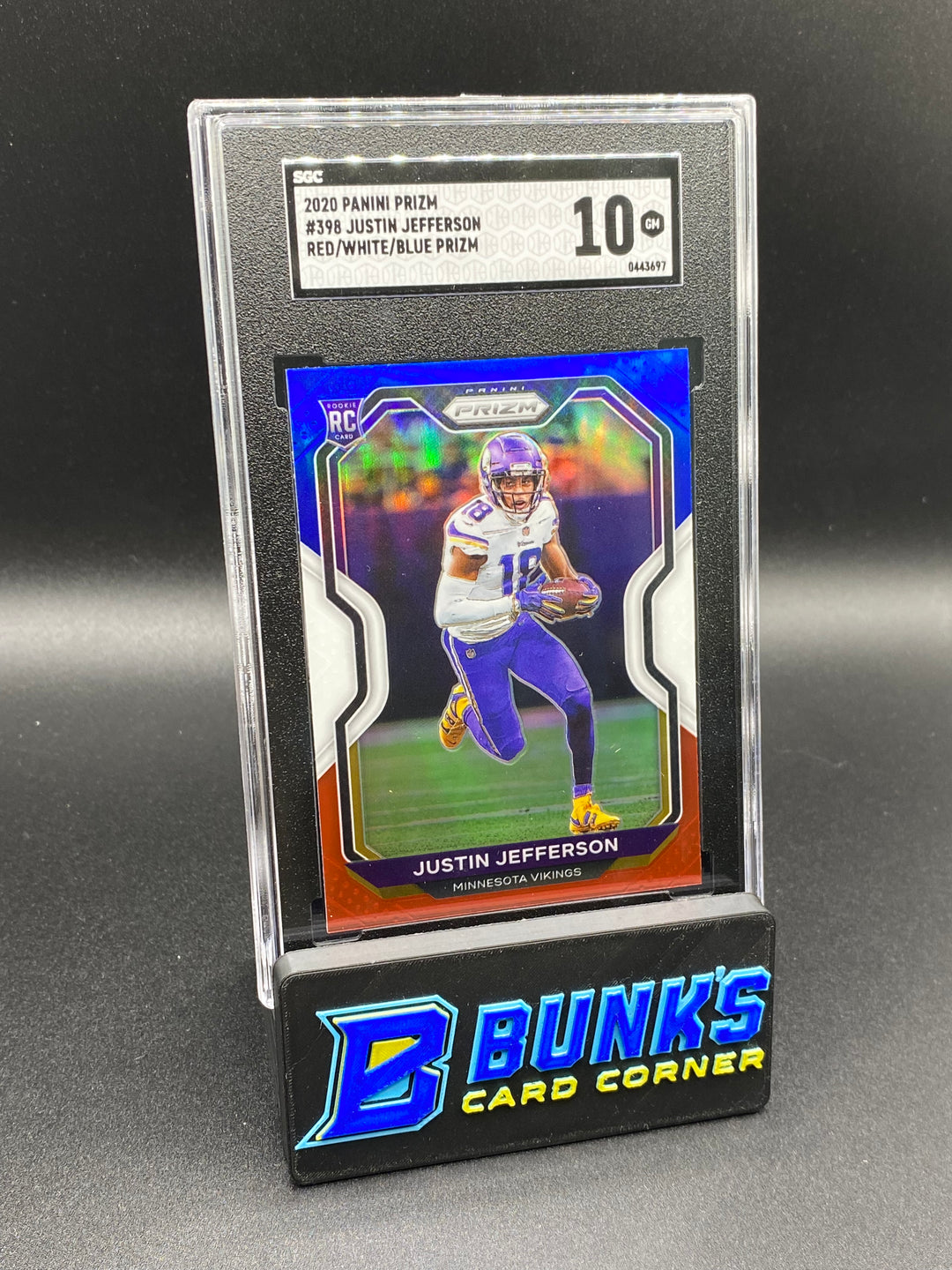 2020 Justin Jefferson Red/White/Blue Prizm SGC 10