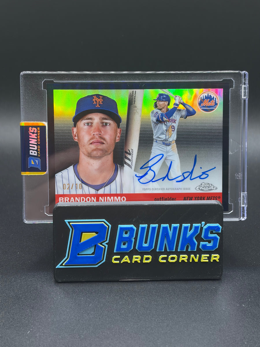 2025 Brandon Nimmo Auto Card Topps Chrome Platinum Black Refractor 2/10