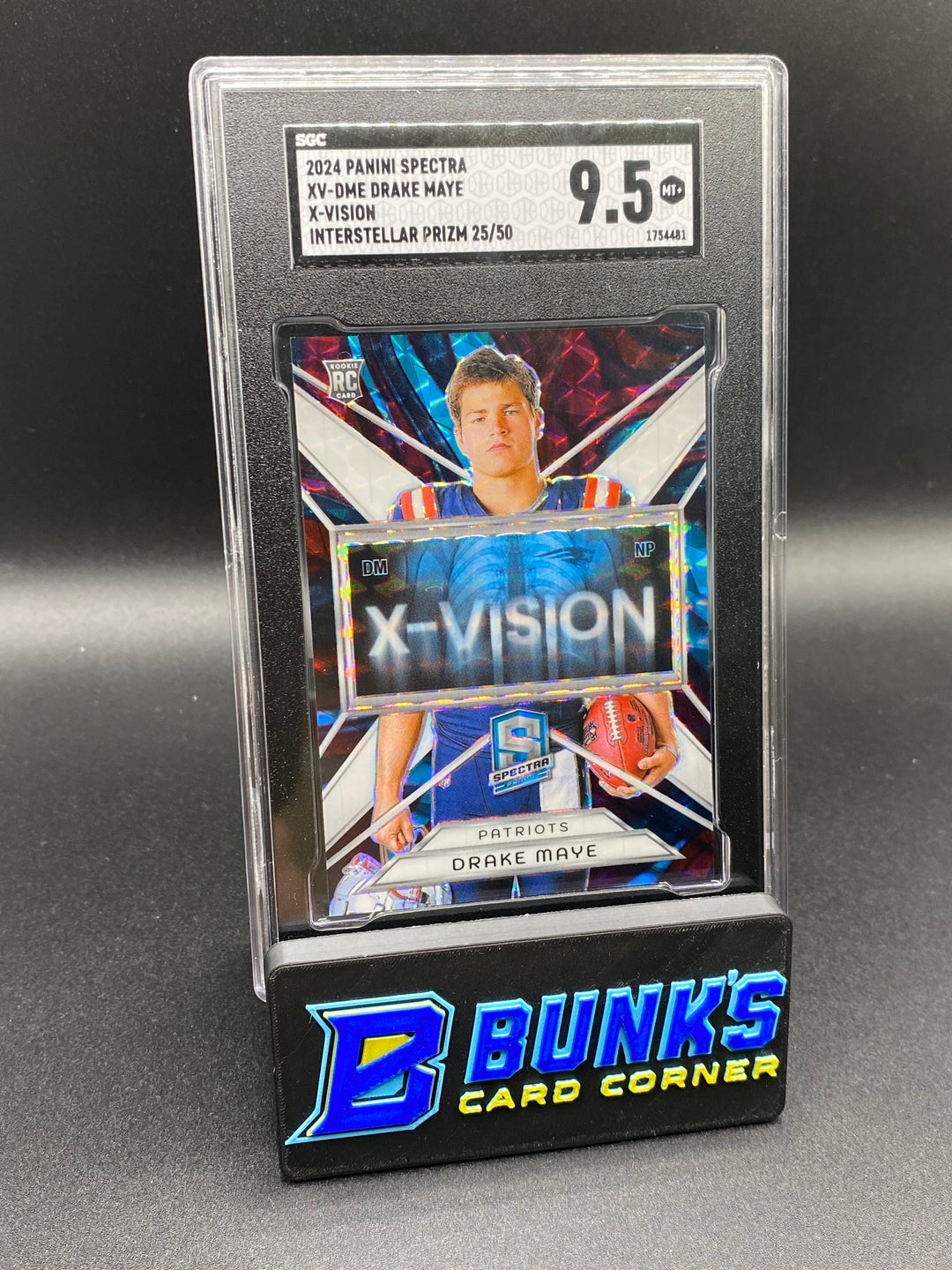 2024 Drake Maye X-Vision Interstellar Prizm 25/50 SGC 9.5