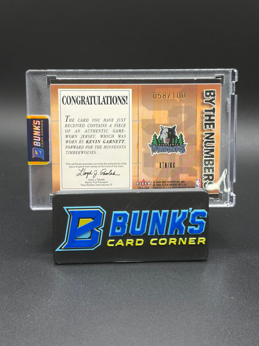 2004 Kevin Garnett By the Numbers AU Patch Fleer Patchworks 58/100