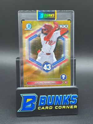 2026 Justin Crawford Bowman Chrome Top 100 Gold Refractor 1/50