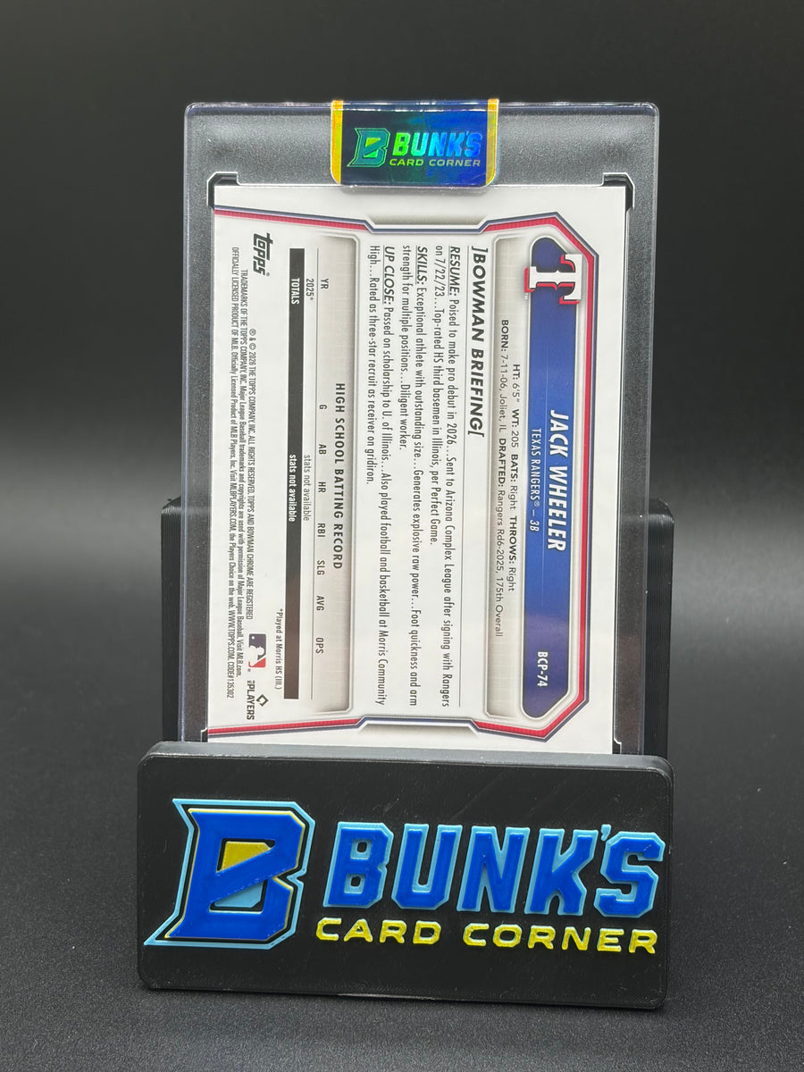 2026 Jack Wheeler Bowman Chrome Green Grass Refractor 36/99