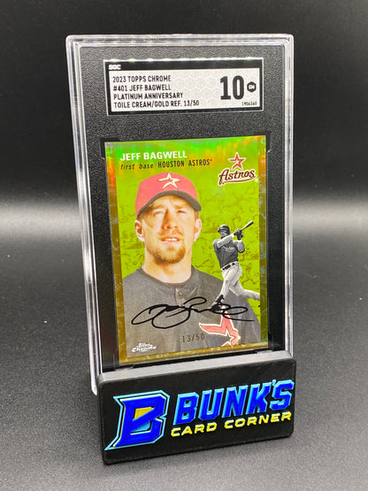 2023 Jeff Bagwell Platinum Anniversary Toile Cream/Gold Ref. 13/50 SGC 10