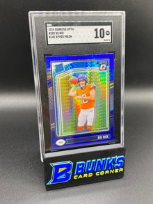 2024 Bo Nix Blue Hyper Prizm SGC 10