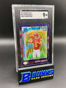 2024 Jayden Daniels Purple Shock Prizm SGC 9