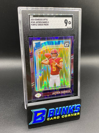 2024 Jayden Daniels Purple Shock Prizm SGC 9