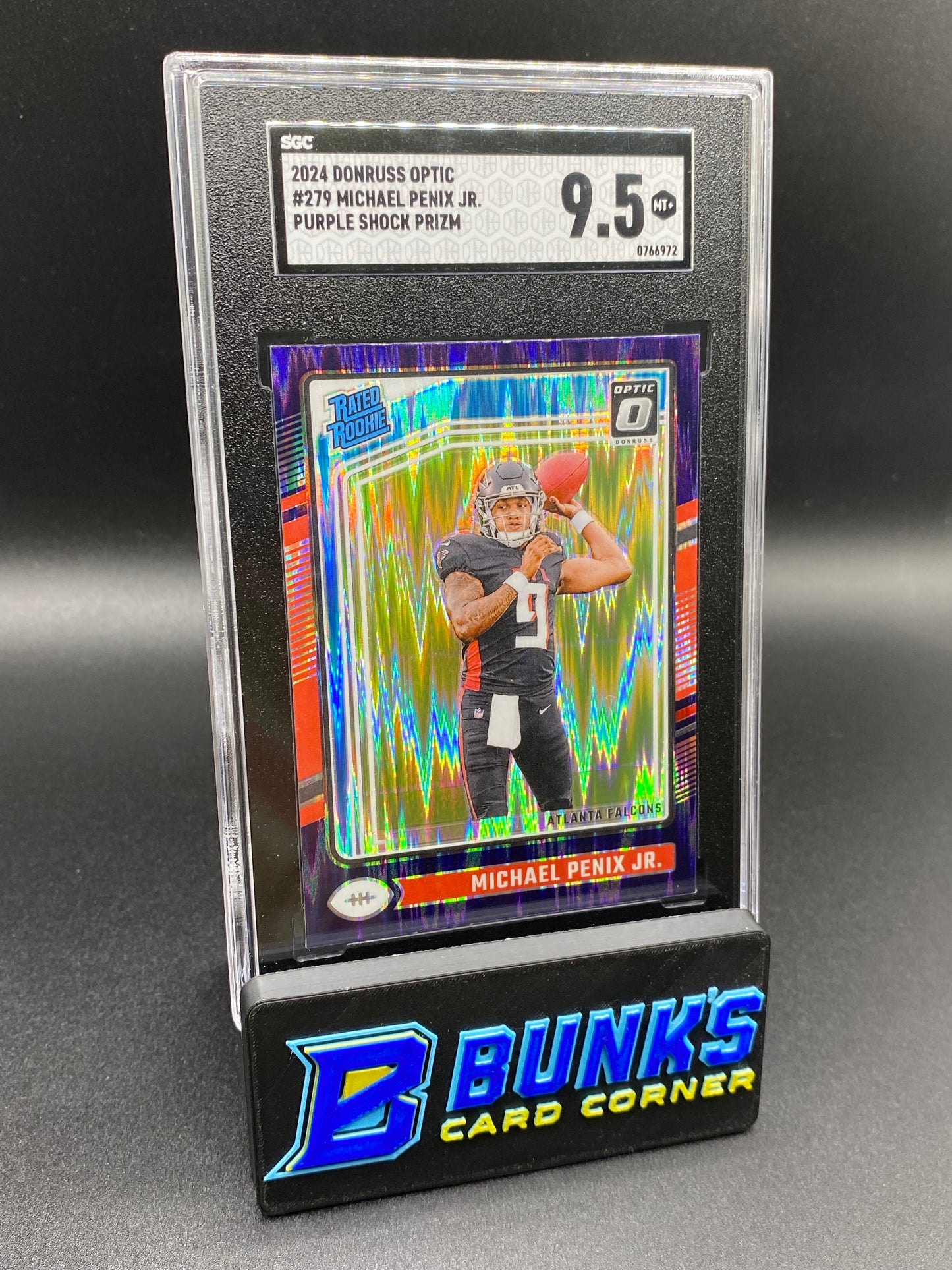 2024 Michael Penix Jr. Purple Shock Prizm SGC 9.5