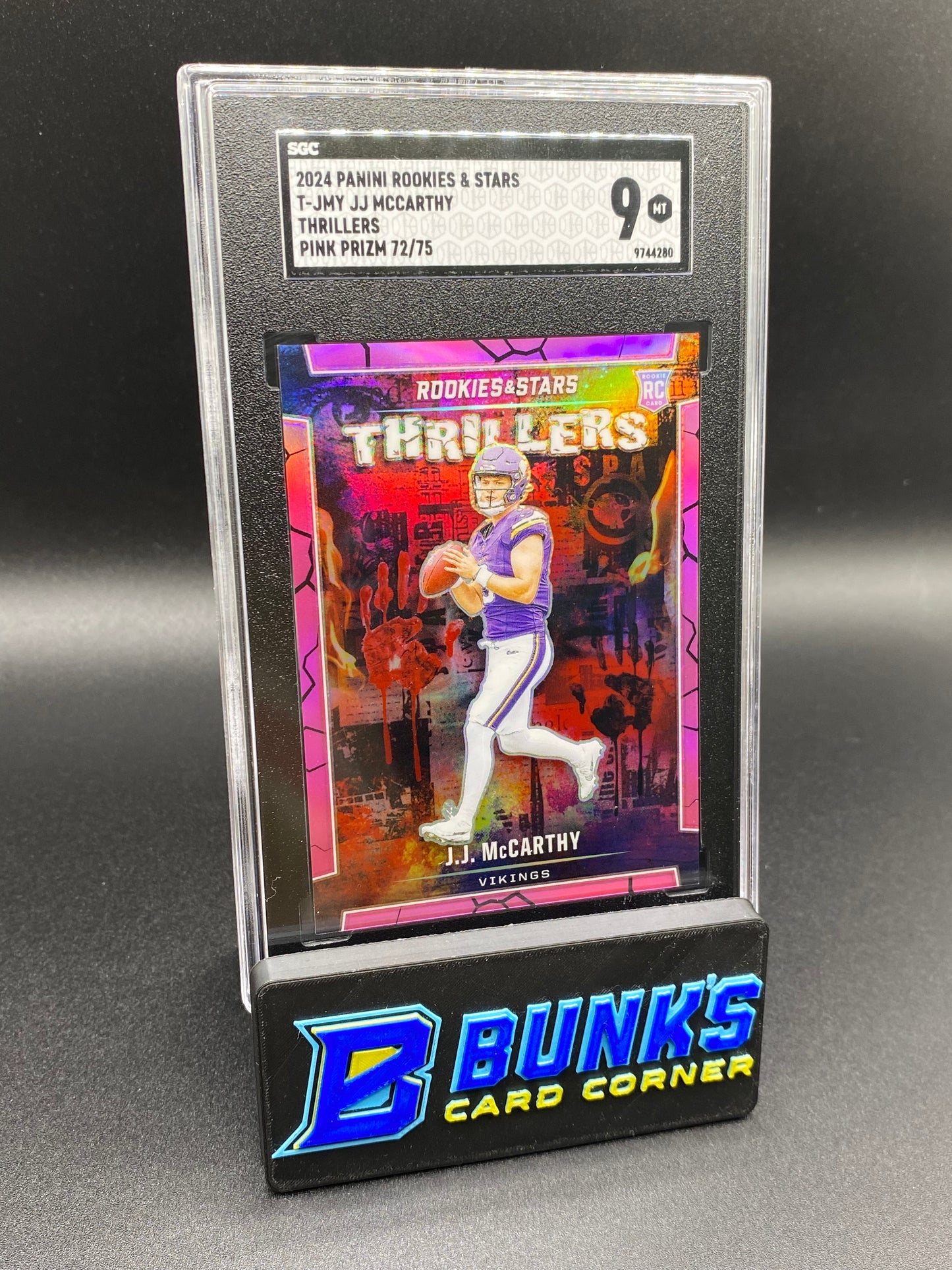 2024 JJ McCarthy Thrillers Pink Prizm 72/75 SGC 9