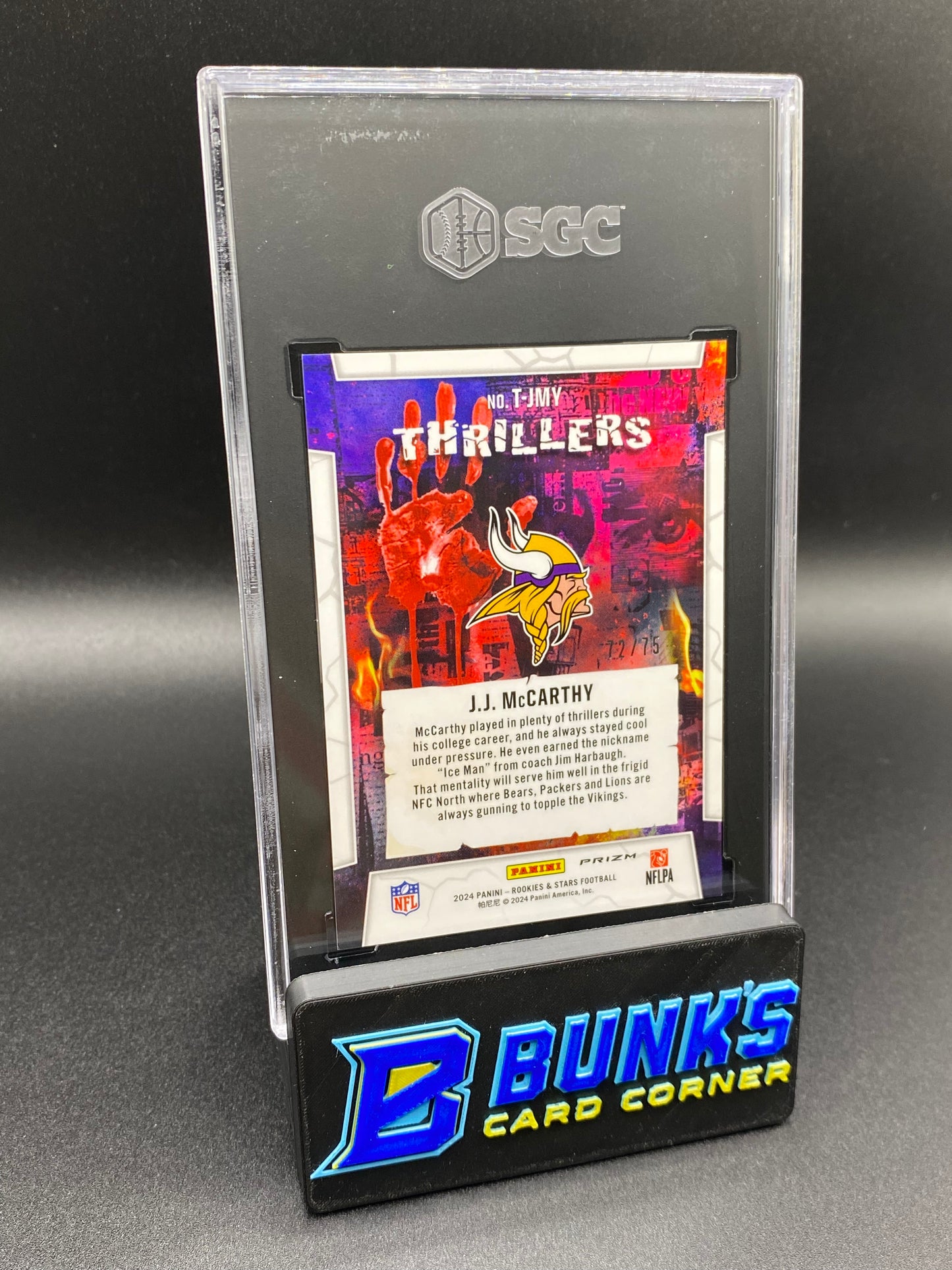 2024 JJ McCarthy Thrillers Pink Prizm 72/75 SGC 9