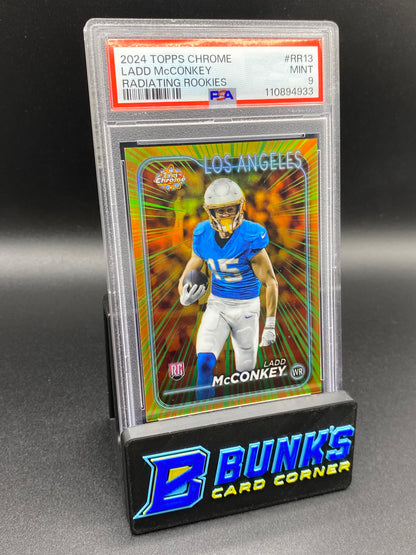 2024 Ladd McConkey Radiating Rookies PSA 9
