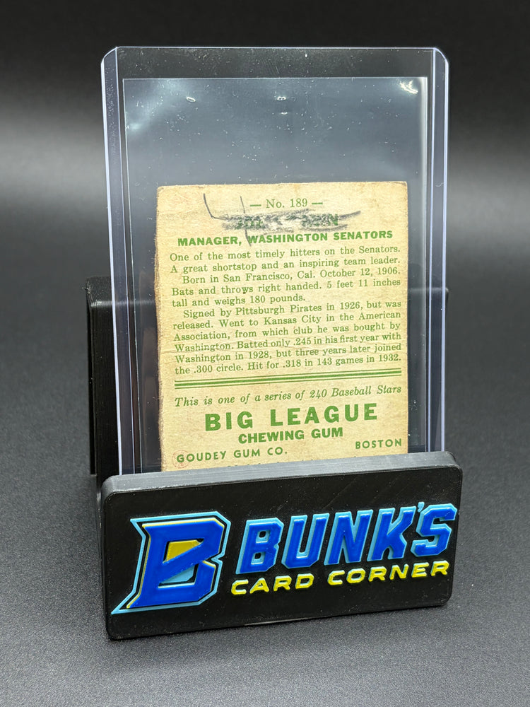 1933 Joe Oronin Goudey HOF RC Poor Condition