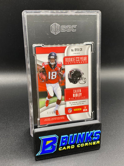 2018 Calvin Ridley Roy Contenders Auto. Red Prizm 72/99 SGC Authentic
