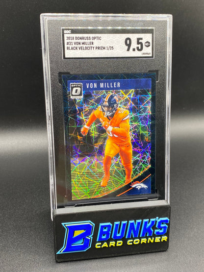 2018 Von Miller Black Velocity Prizm 1/25 SGC 9.5