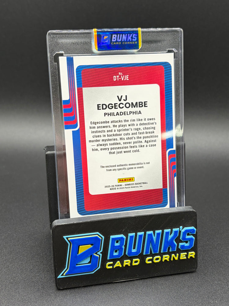 2025-26 VJ Edgecombe Donruss Threads Patch Auto RC 13/25