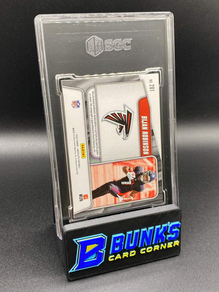 2023 Bijan Robinson Rookie Premiere Five Mat. Auto. 9/99 SGC Auto. 10