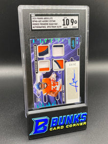 2024 Audric Estime Rookie Premiere Quad Mat. Auto. 34/49 SGC 10/9