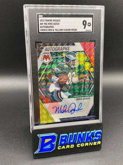 2023 Mike Quick Auto. Choice Red & Yellow Fusion Prizm SGC 9