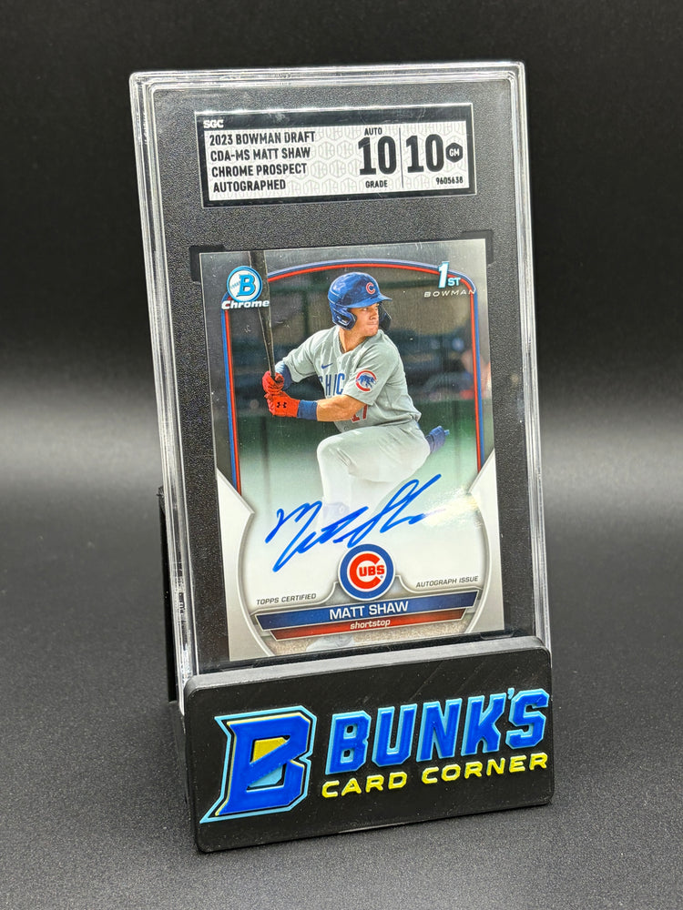 2023 Matt Shaw Chrome Prospect Auto Draft SGC 10 Auto 10