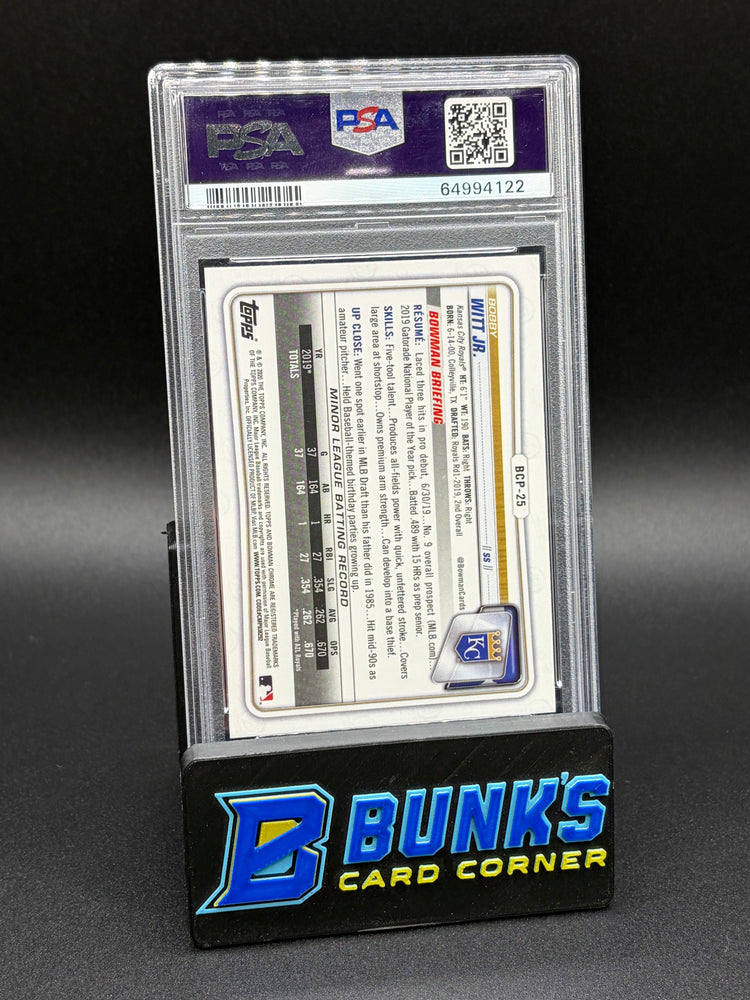 2020 Bobby Witt Jr Prospects Bowman Chrome PSA 9