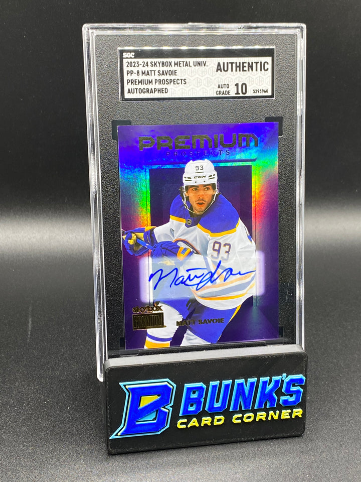 2023-24 Matt Savoie Premium Prospects Auto. SGC Auto. 10