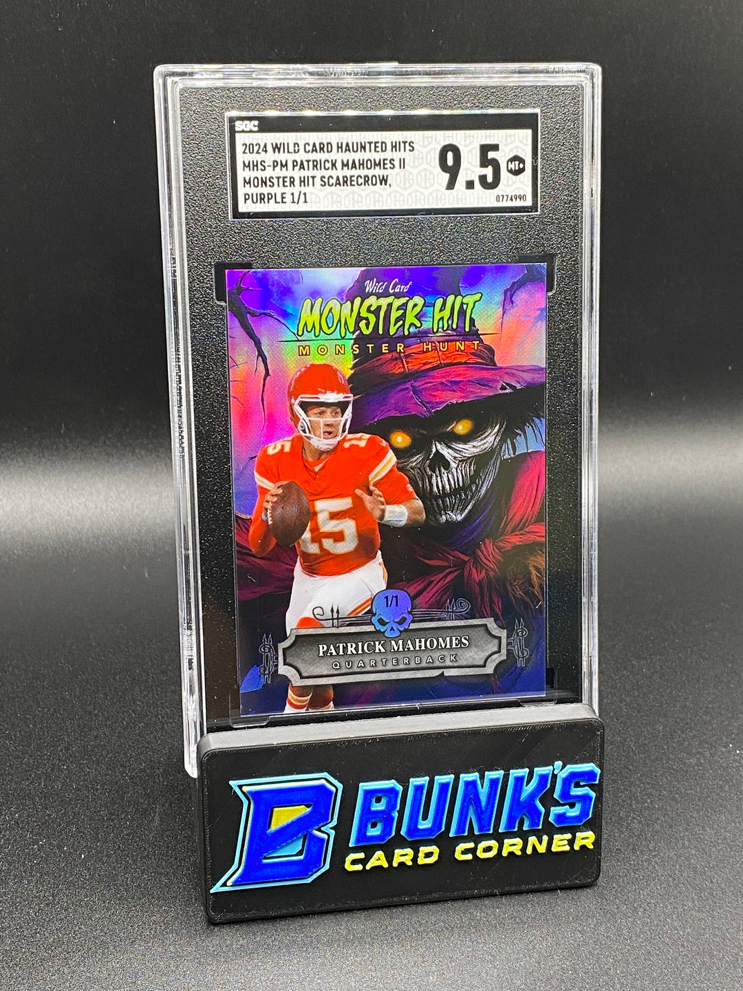 2024 Patrick MaHomes II Monster Hit Scarecrow Purple 1/1 SGC 9.5