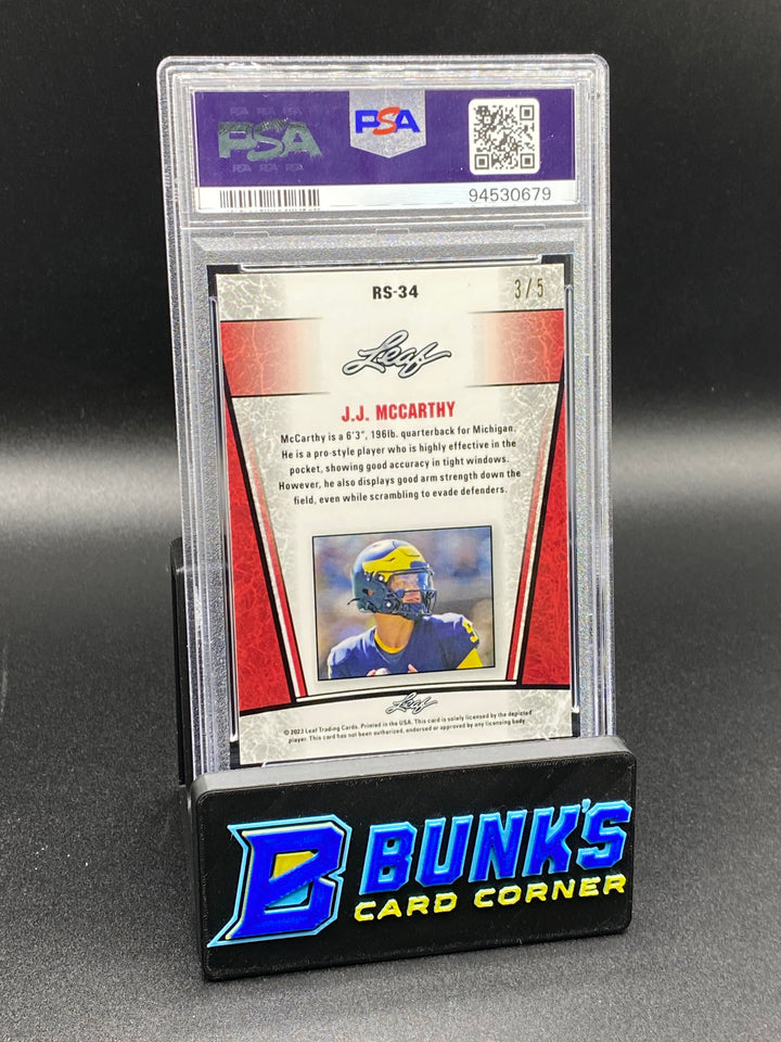 2023 JJ McCarthy Metal RKE 3/5 PSA 10