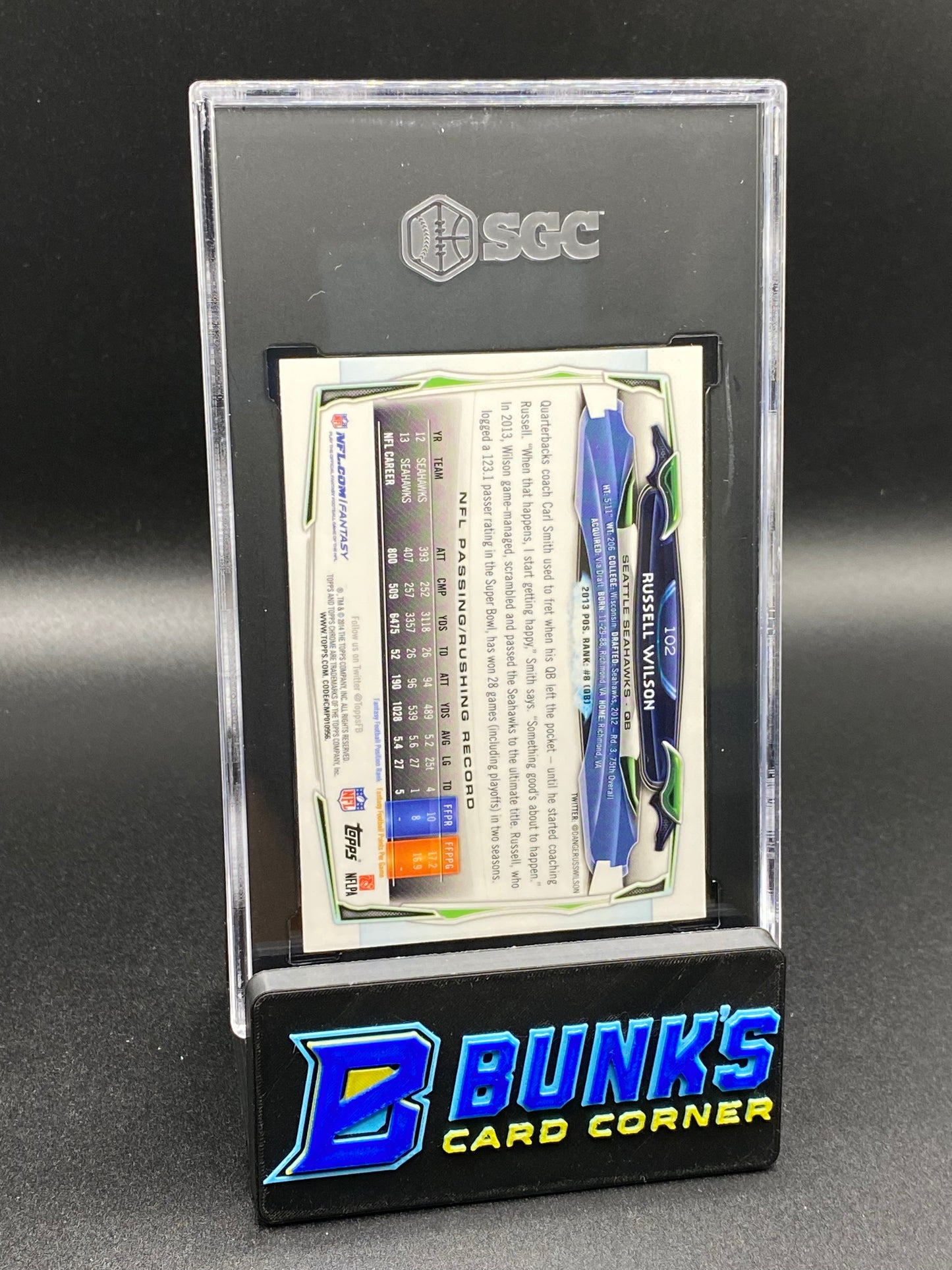 2014 Russell Wilson Orange Ref. SGC 10