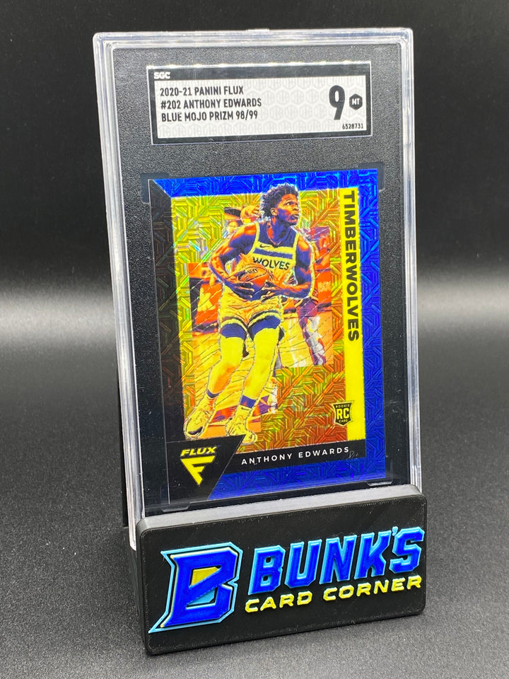 2020-21 Anthony Edwards Blue Mojo Prizm 98/99 SGC 9