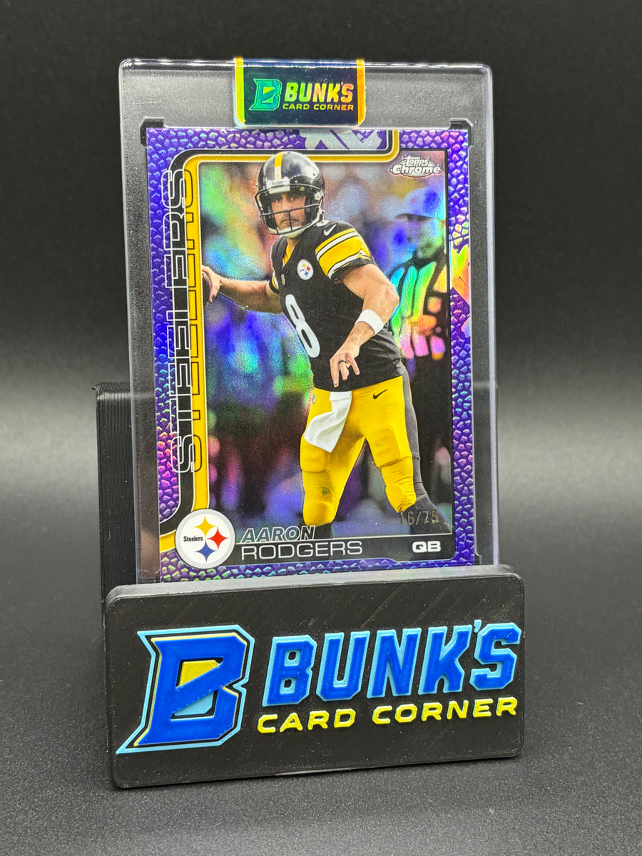 2025 Aaron Rodgers Topps Purple Pigskin 16/75