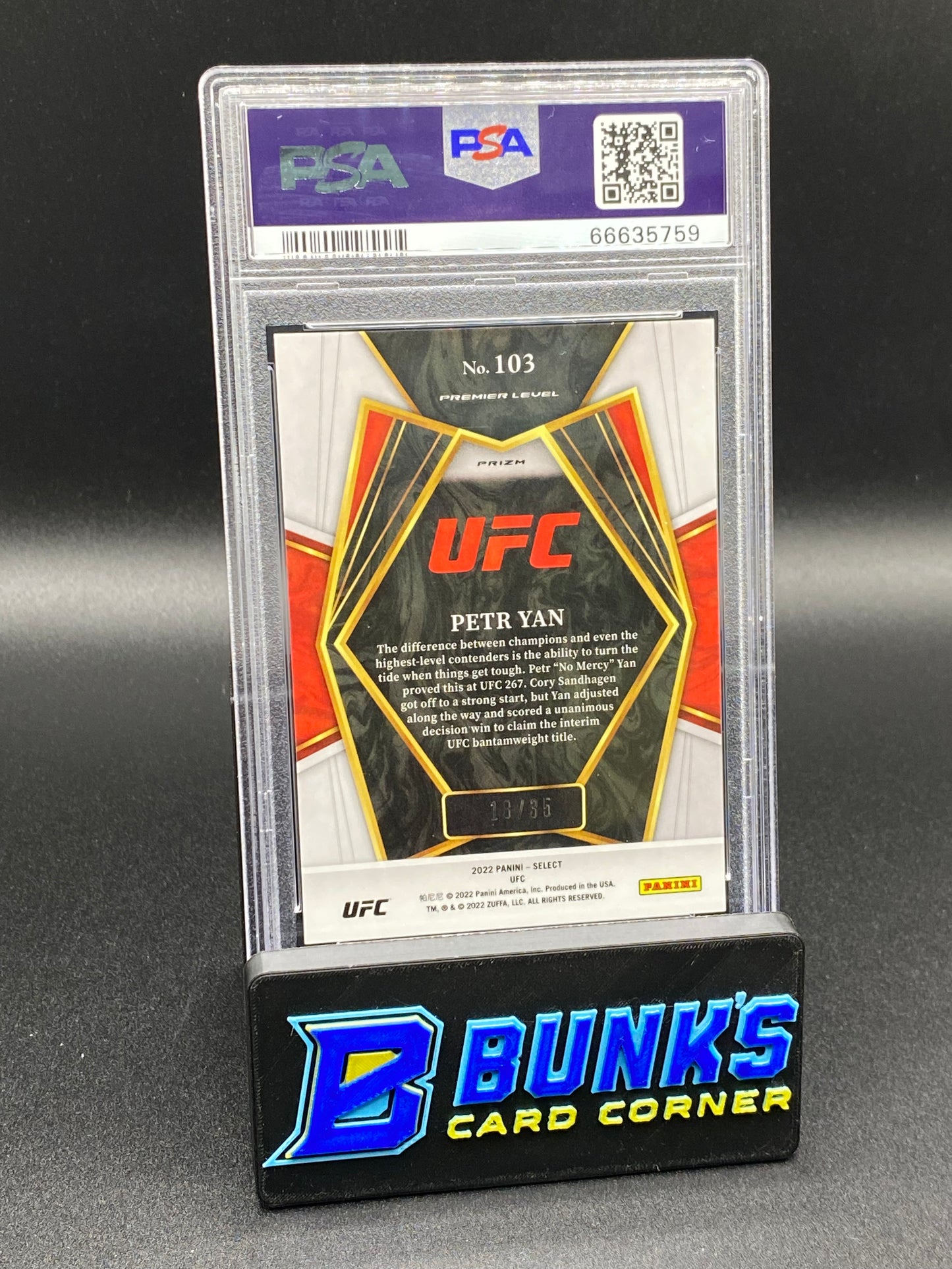 2022 Petr Yan Orange Prizm PSA 9