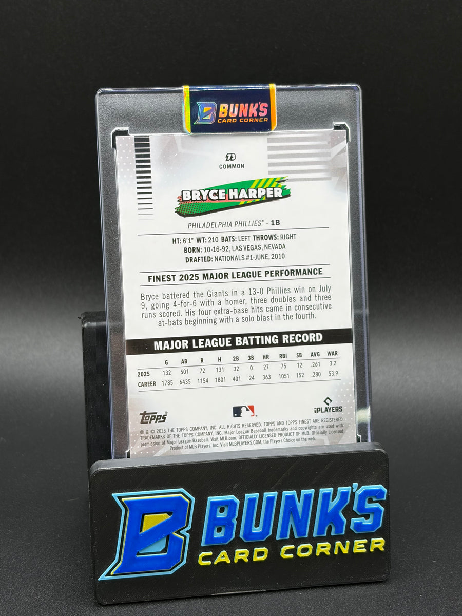 2026 Bryce Harper Topps Finest XFractor Green 7/99